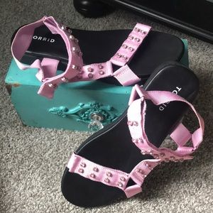 TORRID Black and lavender studded rhinestone sandals. Never worn. NWOT 9.5ww